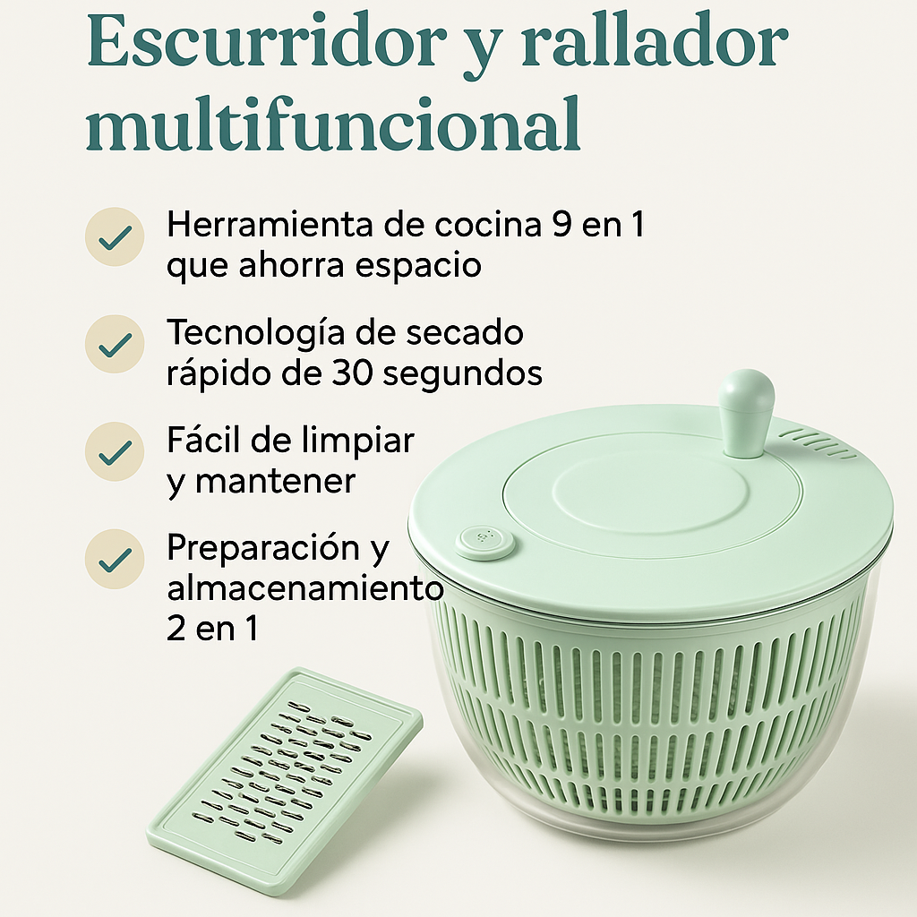 Escurridor y rallador multifuncional