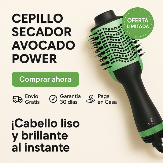 Cepillo secador Avocado 3 en 1