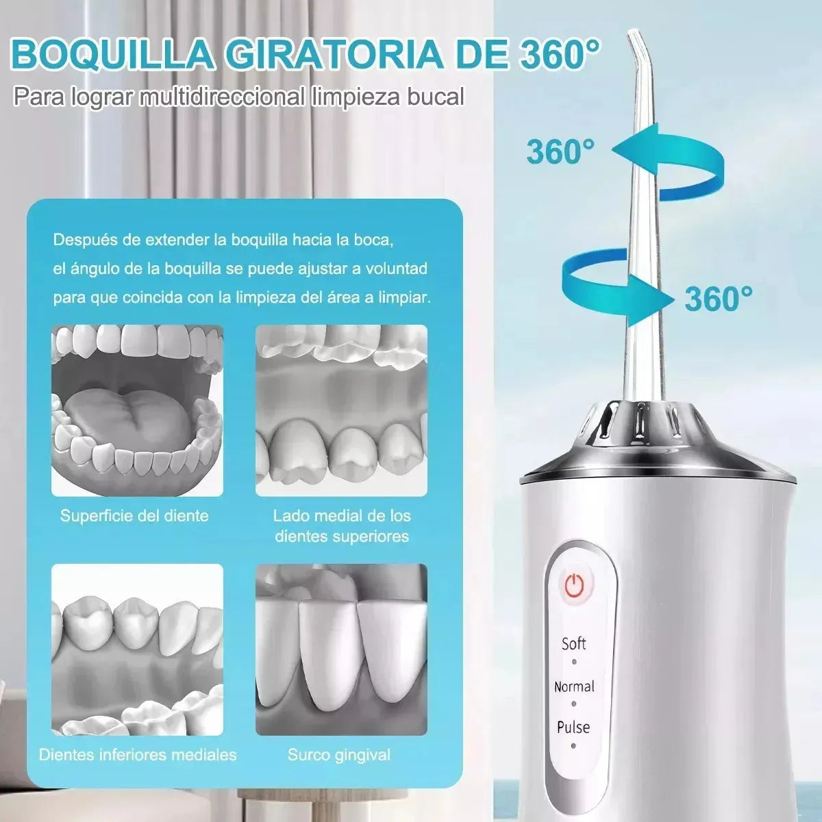 Irrigador Bucal Portátil 4 en 1: La Revolución en tu Higiene Oral
