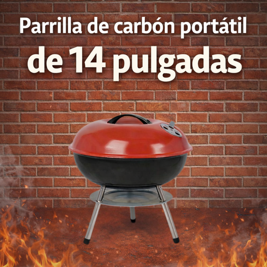 Parrilla de carbón portátil de 14 pulgadas