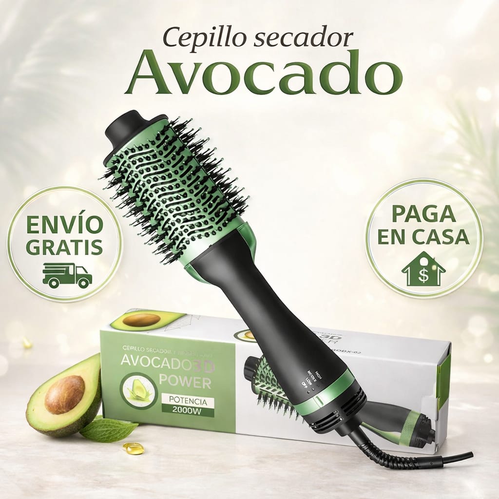 Cepillo secador Avocado 3 en 1