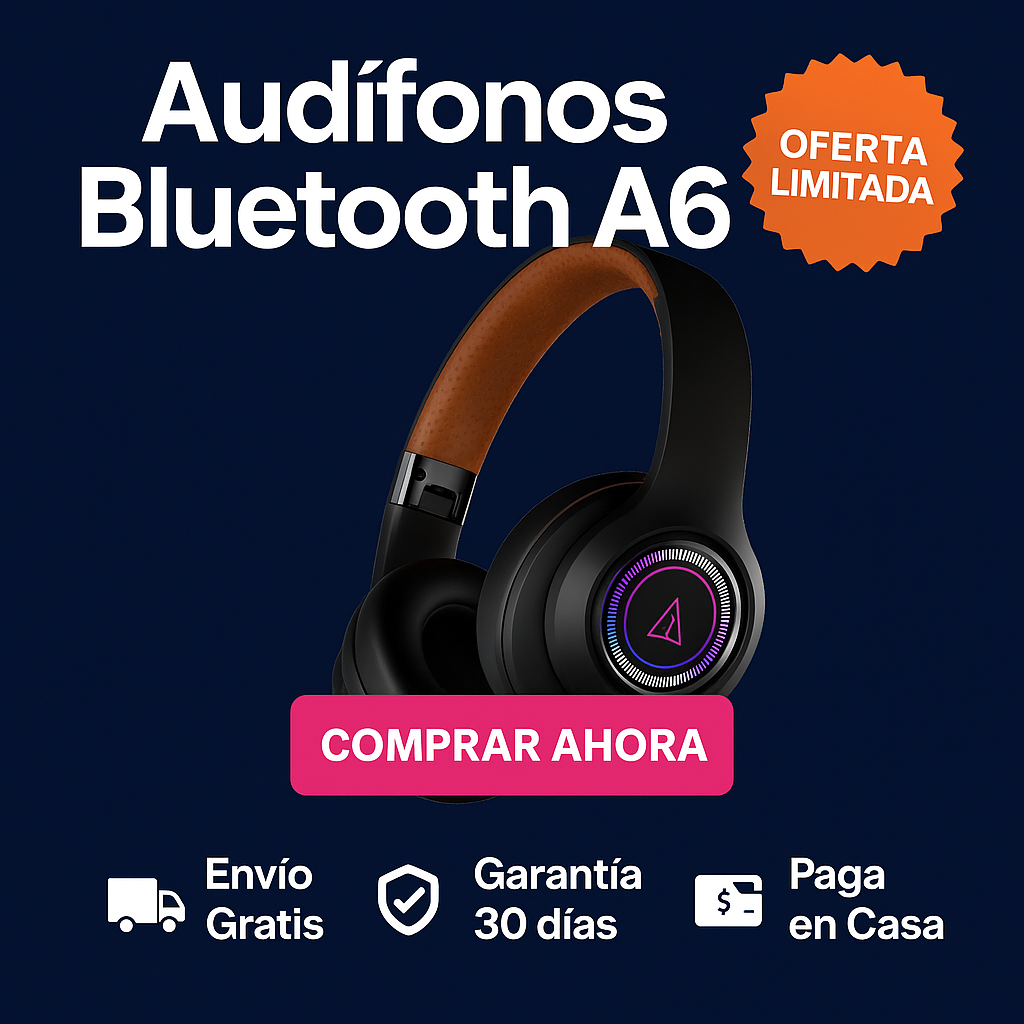 Audífonos bluetooth A6 Sonido HD + Envio Gratis + Paga al Recibir