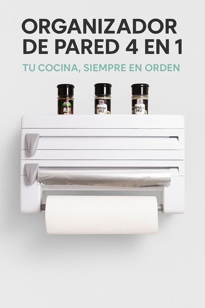 Organizador de pared para cocina 4 en 1