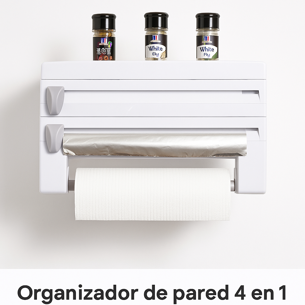 Organizador de pared para cocina 4 en 1