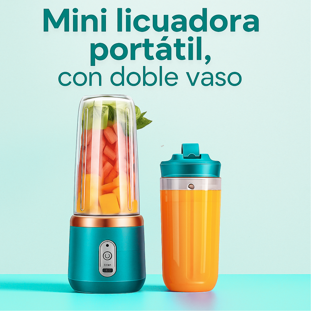 Mini Licuadora Portatil  400 ml con Doble Taza