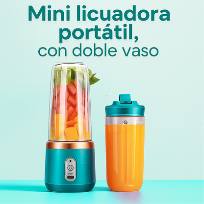 Mini Licuadora Portatil  400 ml con Doble Taza
