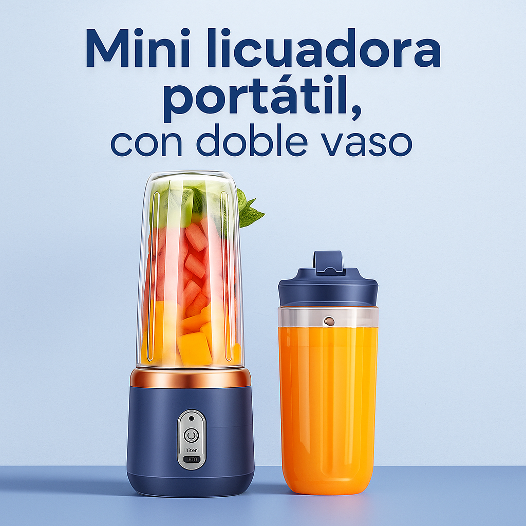 Mini Licuadora Portatil  400 ml con Doble Taza