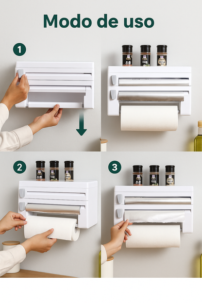 Organizador de pared para cocina 4 en 1
